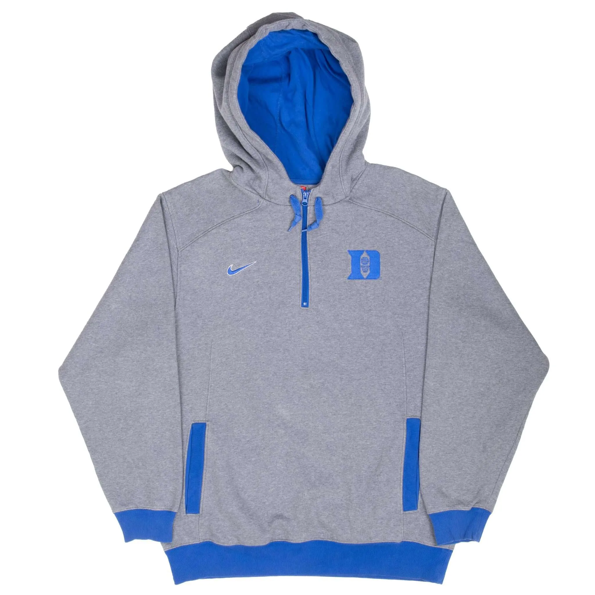 VINTAGE NIKE DUKE UNIVERSITY GREY HOODIE SWEATSHIRT 2000S LARGE