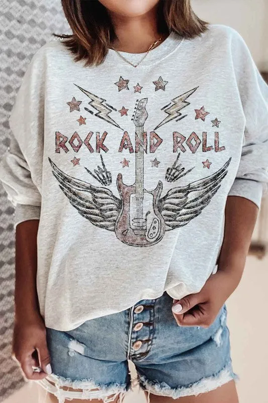 VINTAGE ROCK AND ROLL PLUS SIZE SWEATSHIRT