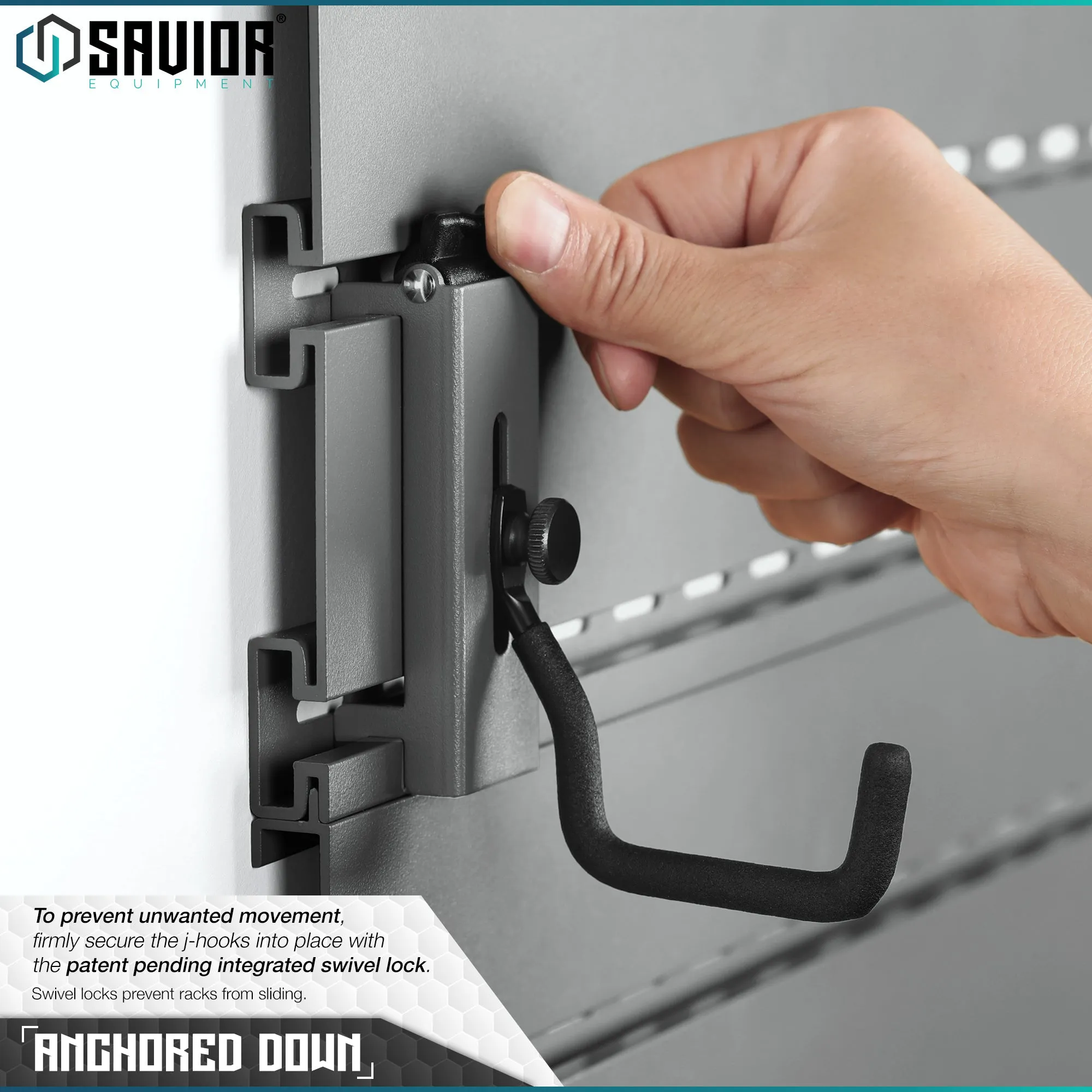 Wall Rack System - Adjustable J-Hook- 2 Pack