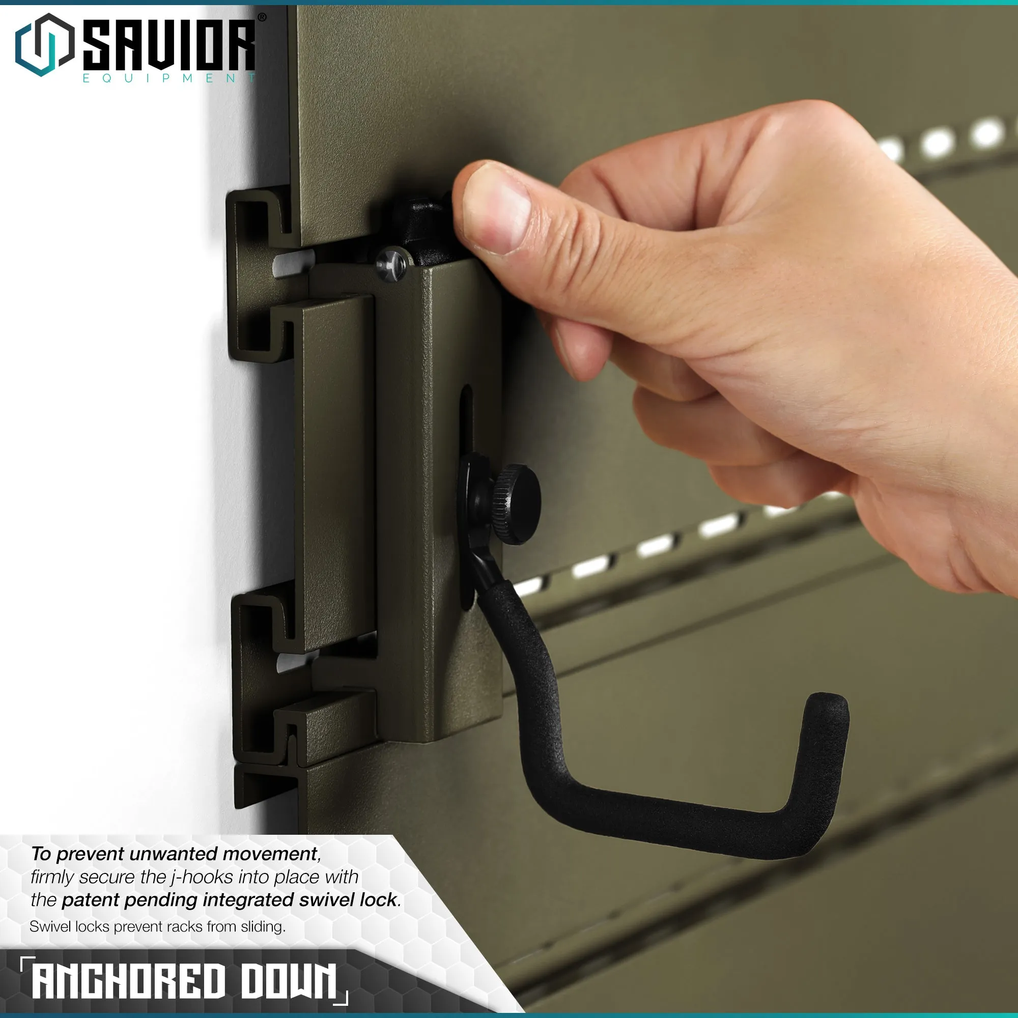 Wall Rack System - Adjustable J-Hook- 2 Pack