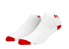 White / Red Low Cut Socks