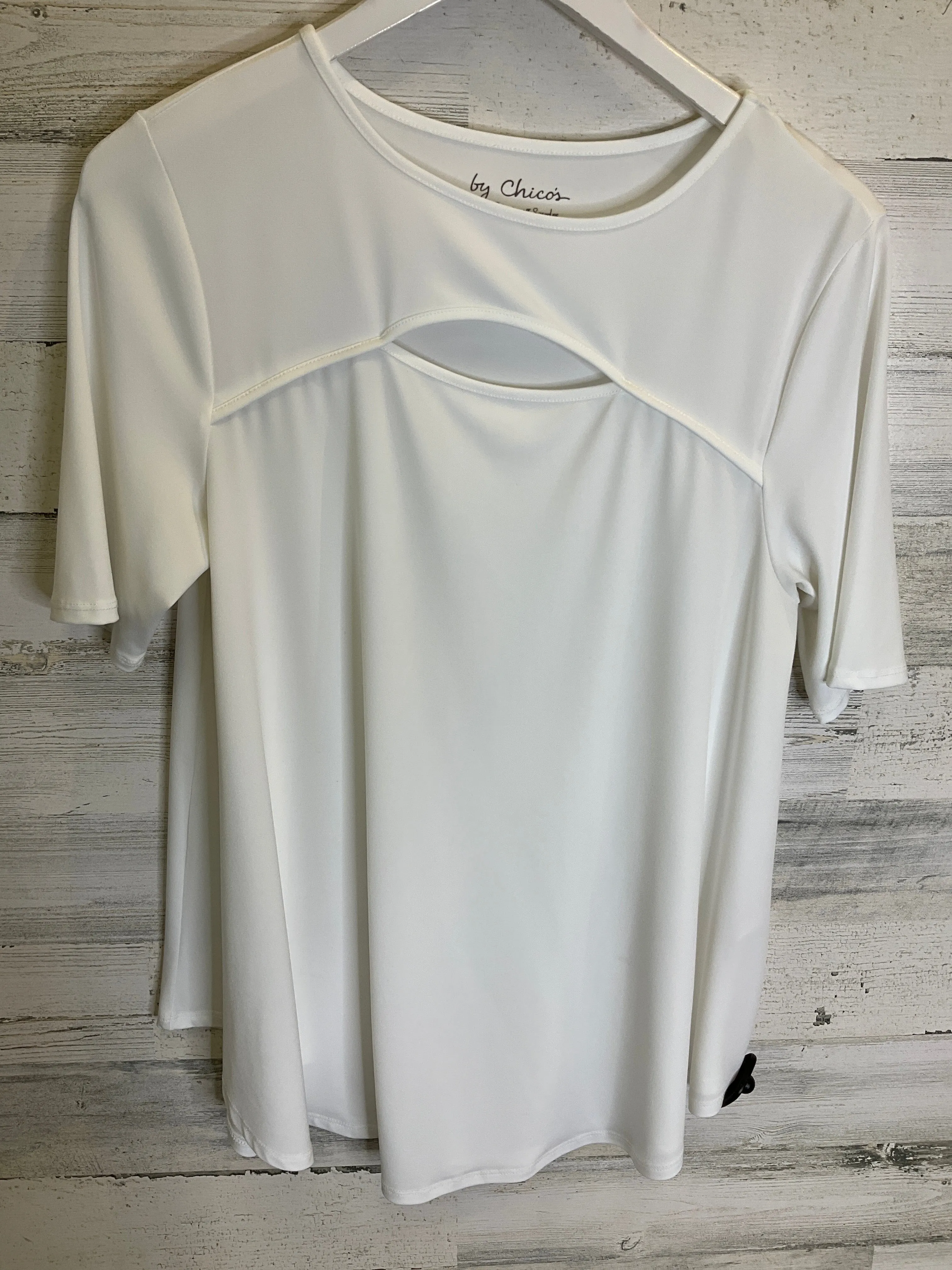 White Tunic Short Sleeve Chicos, Size M