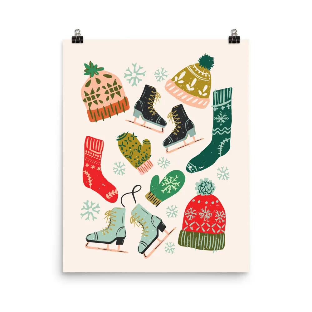 Winter Gear Art Poster Print