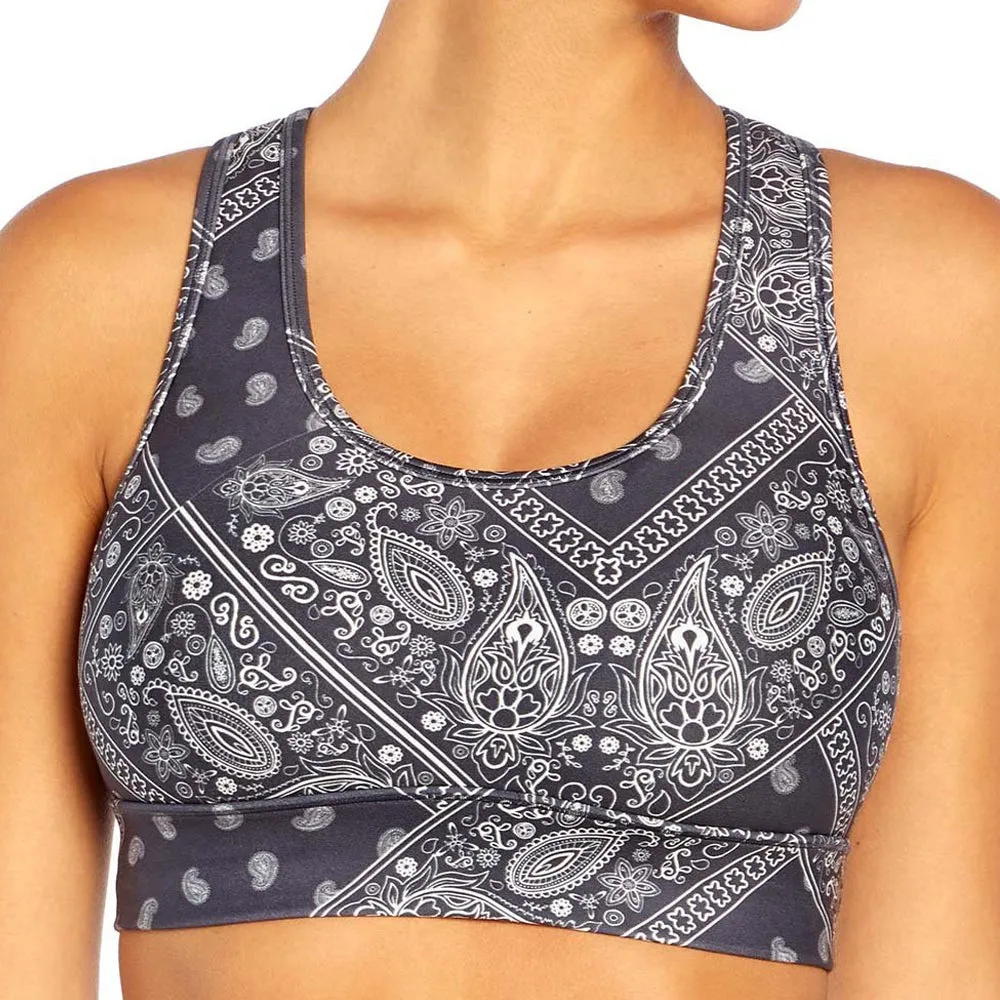 Women's Printed Sport Bra,Dark Grey