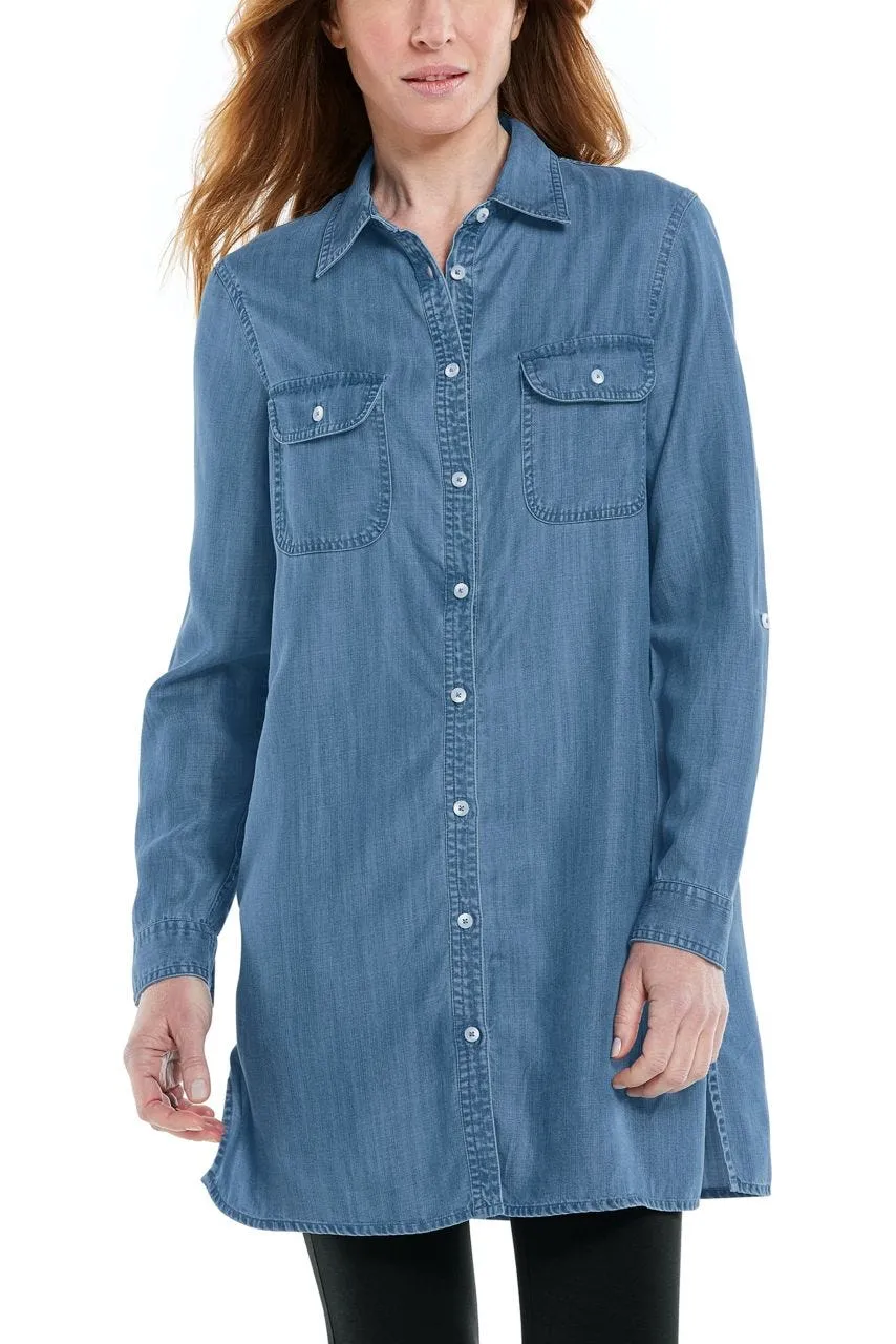 Women's Santa Rosa Chambray Tunic Top | Light Indigo Chambray