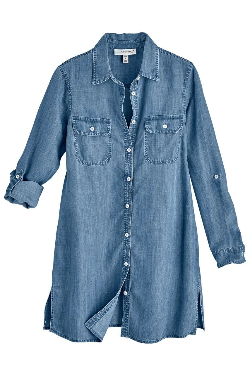 Women's Santa Rosa Chambray Tunic Top | Light Indigo Chambray