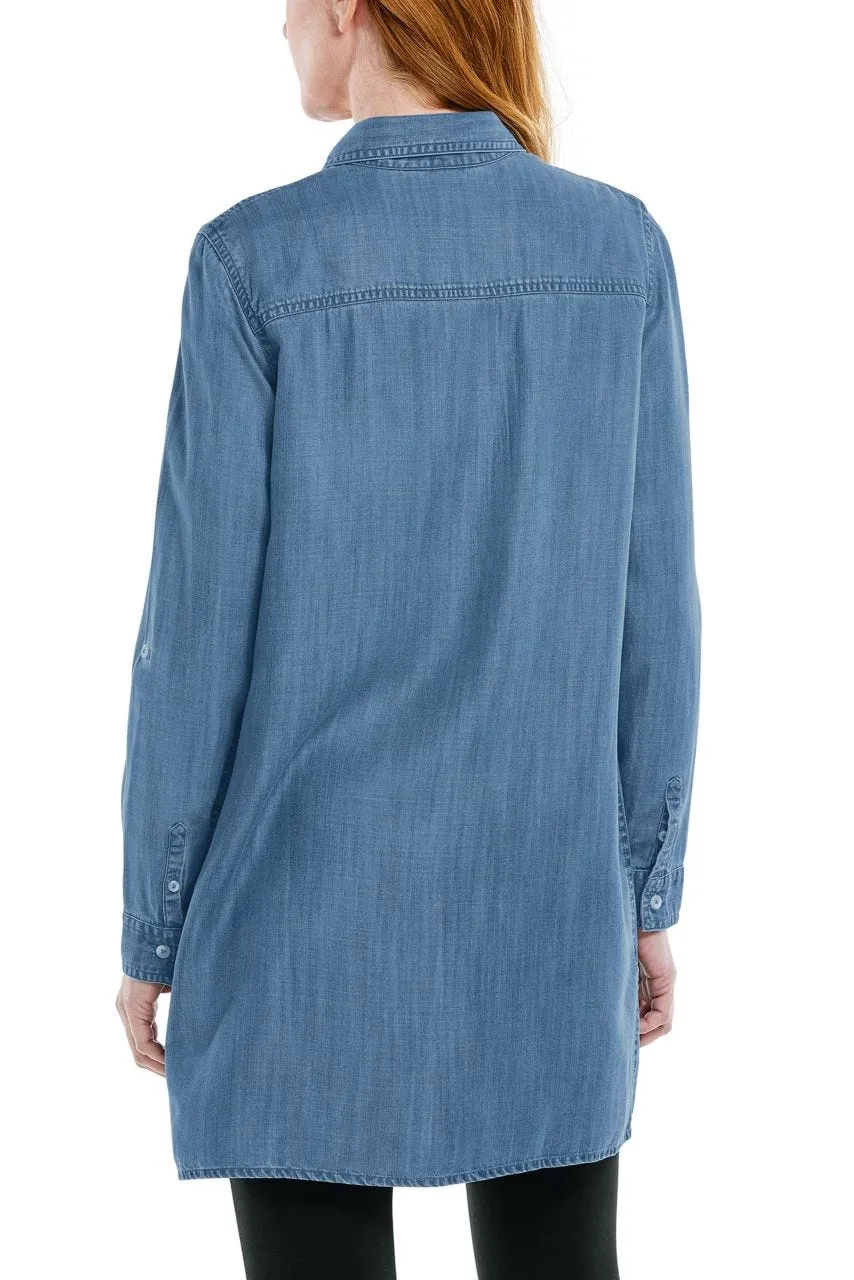 Women's Santa Rosa Chambray Tunic Top | Light Indigo Chambray