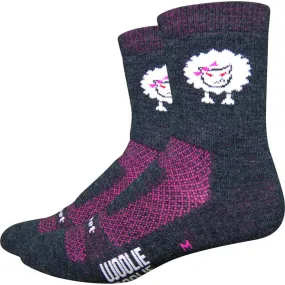 Woolie Boolie Baaad Sheep Socks - Gray/Pink