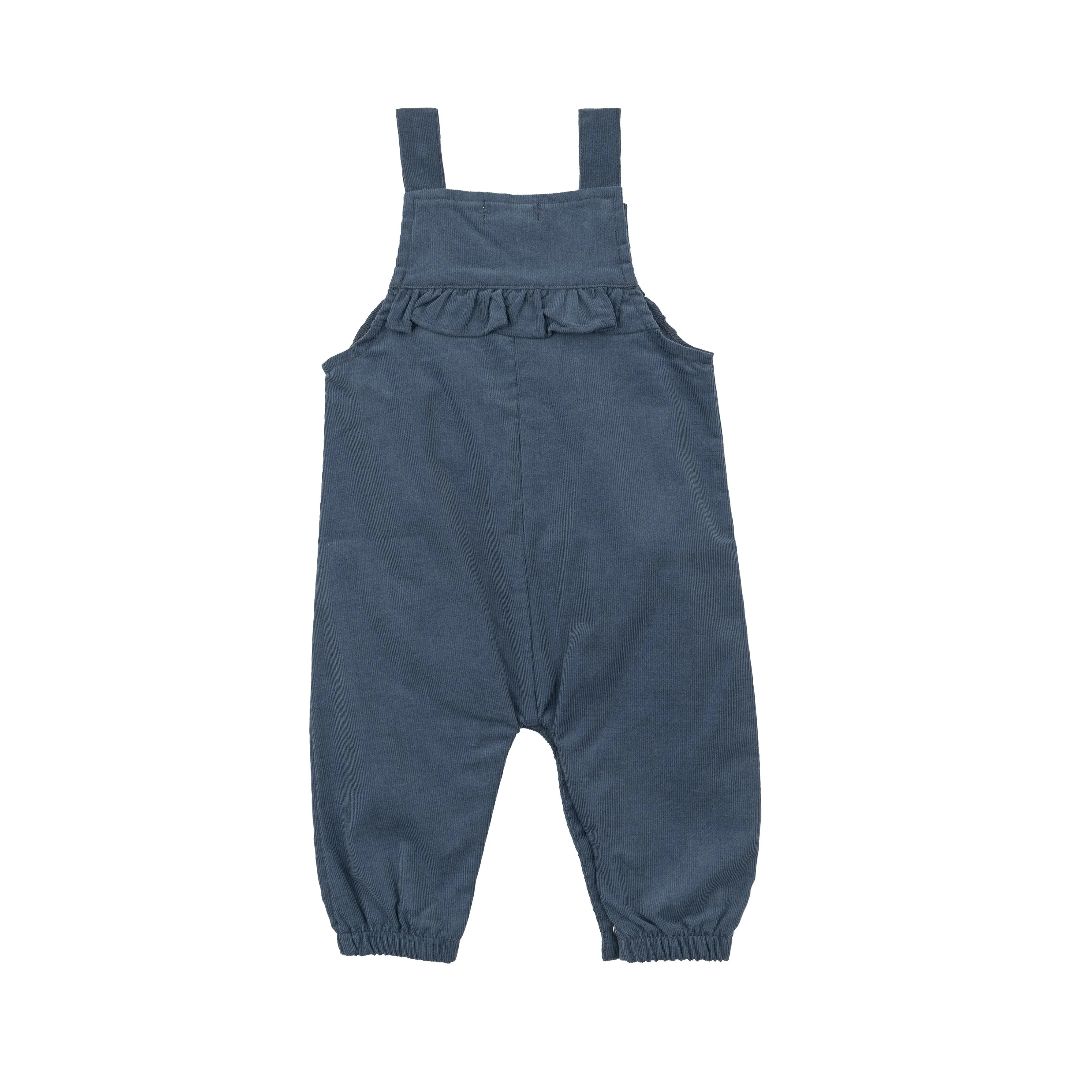 Yoke Ruffle Overall - Solid Navy